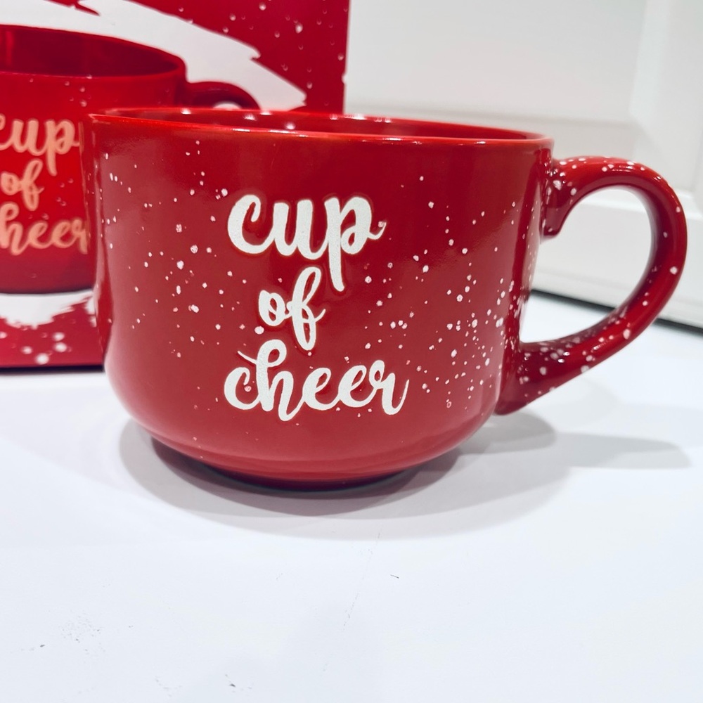 NEW! Red “Cup of Cheer” Mug New In Box - Picture 6 of 14